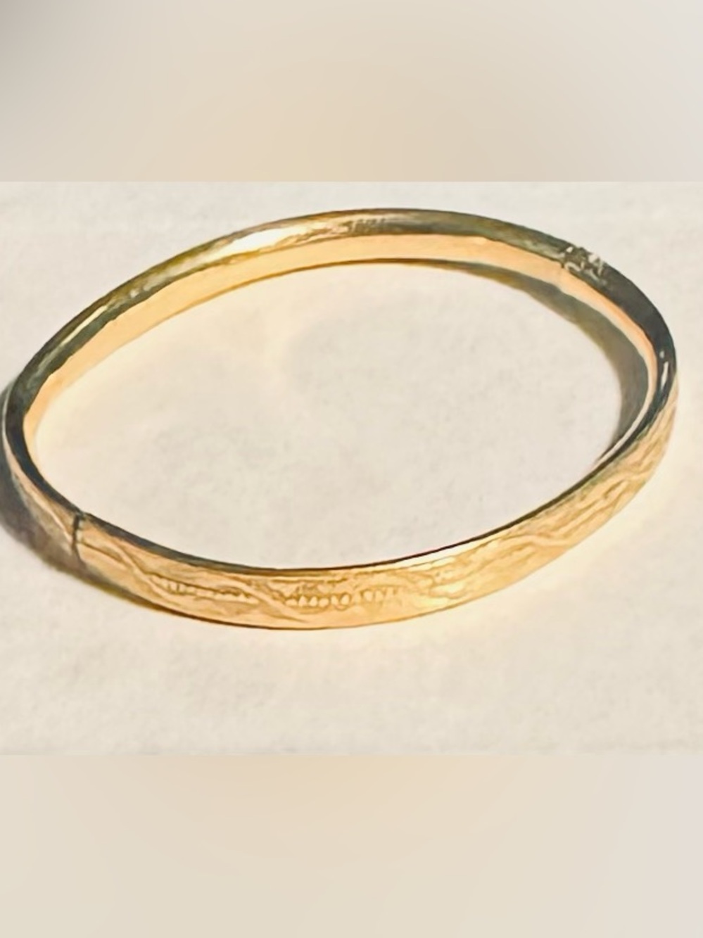 Vintage 12K Gold Filled GF Baby Bangle Hinged Bracelet Ornate